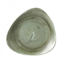 Тарелка мелкая треугольная 26,5СМ, без борта, Stonecast Patina, цвет Burnished Green Pabgtr101 – купить в RuOborudovanie.ru с доставкой до двери Купить тарелка мелкая треугольная 26,5см, без борта, stonecast patina, цвет burnished green pabgtr101 – цена от завода, доставка до двери | RuOborudovanie.ru