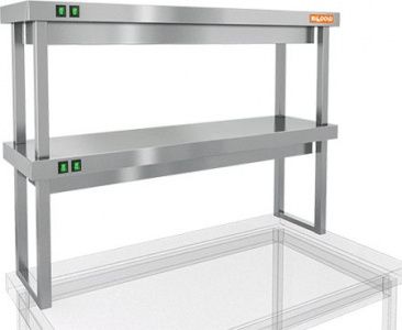 Полка тепловая Hicold TP2-11/4 двухъярусная настольная (1100х400х800мм)